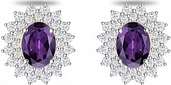 Diamond Amethyst earring set